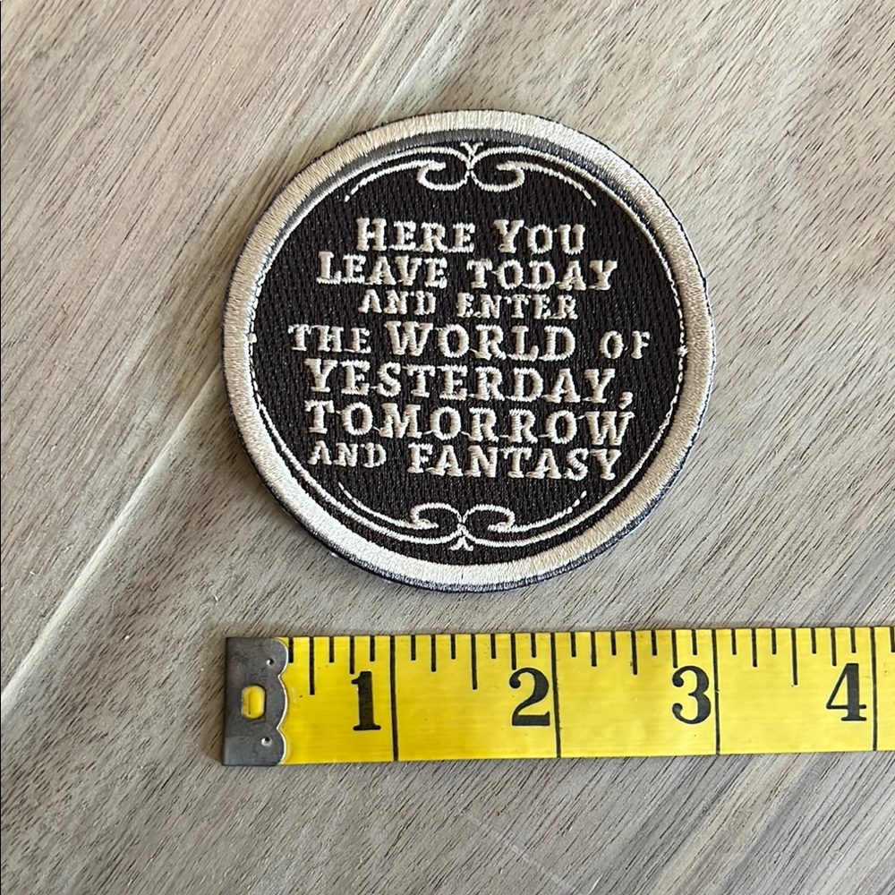 DISNEYWORLD Round Embroidered Patch with Quote